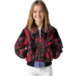 custom ole miss rebels antlers motif red black bomber jacket best selling