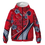 custom ole miss rebels blossoms helmet red windbreaker jacket best selling