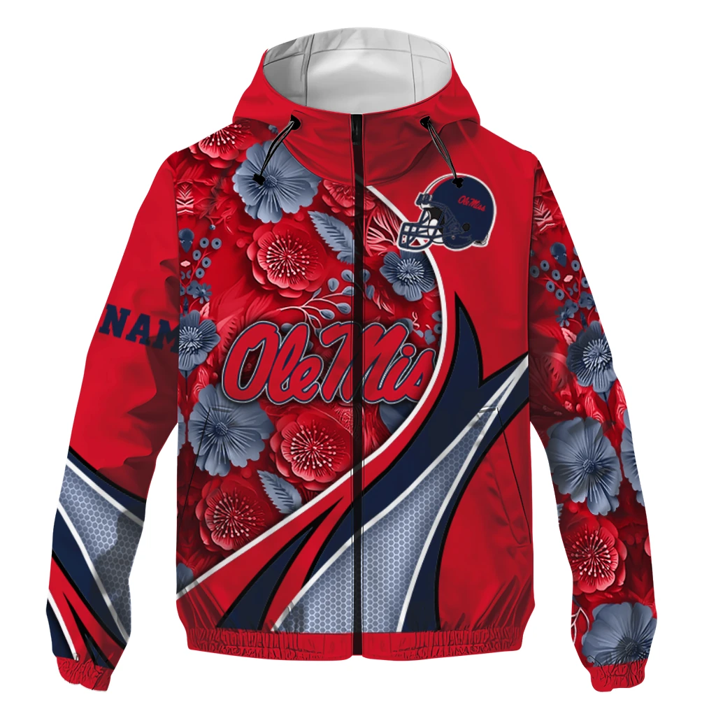 custom ole miss rebels blossoms helmet red windbreaker jacket best selling custom ole miss rebels blossoms helmet red windbreaker jacket best selling