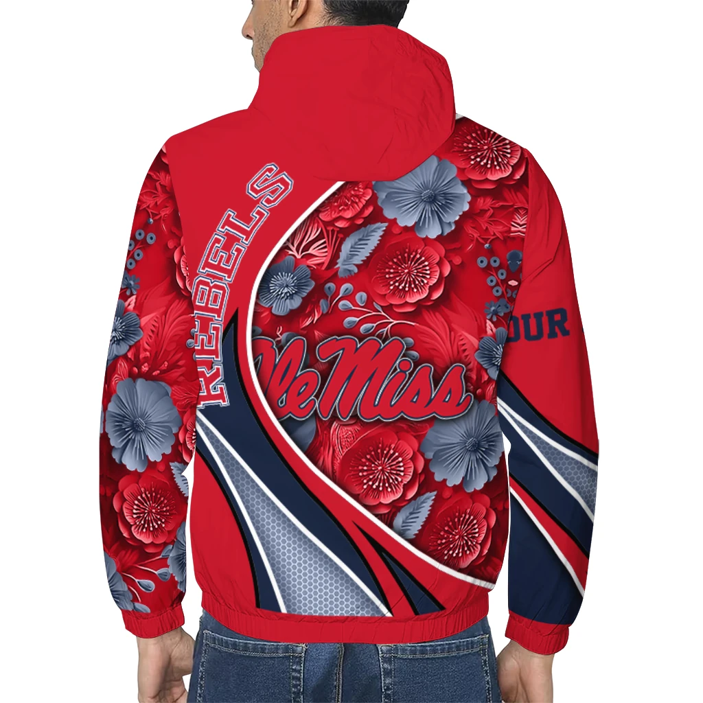 custom ole miss rebels blossoms helmet red windbreaker jacket trendy custom ole miss rebels blossoms helmet red windbreaker jacket trendy