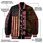 custom ole miss rebels flag wood brown varsity jacket best selling