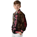 custom ole miss rebels flag wood brown varsity jacket best selling