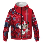 custom ole miss rebels football micky mouse red windbreaker jacket best selling