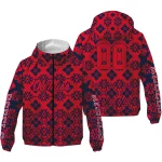 custom ole miss rebels geometric blossom red windbreaker jacket best selling