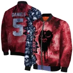 custom ole miss rebels skull cluster red bomber jacket best selling