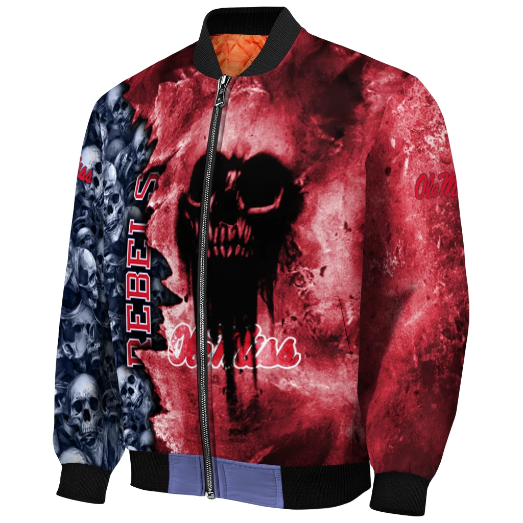 custom ole miss rebels skull cluster red bomber jacket fashion forward custom ole miss rebels skull cluster red bomber jacket fashion forward