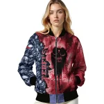 custom ole miss rebels skull cluster red bomber jacket best selling
