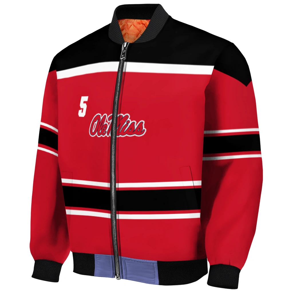 custom ole miss rebels stripe statement red black bomber jacket fashion forward custom ole miss rebels stripe statement red black bomber jacket fashion forward