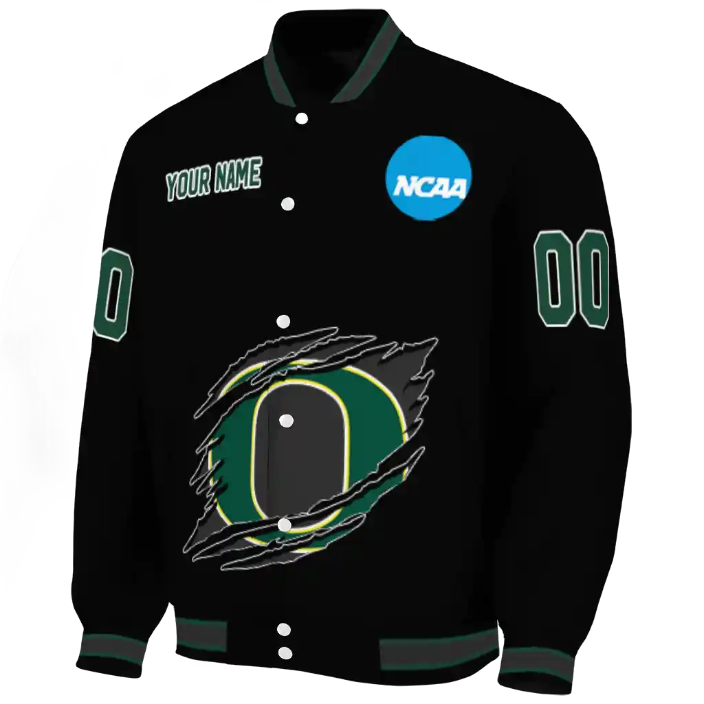 custom oregon ducks claw shred black varsity jacket best selling custom oregon ducks claw shred black varsity jacket best selling