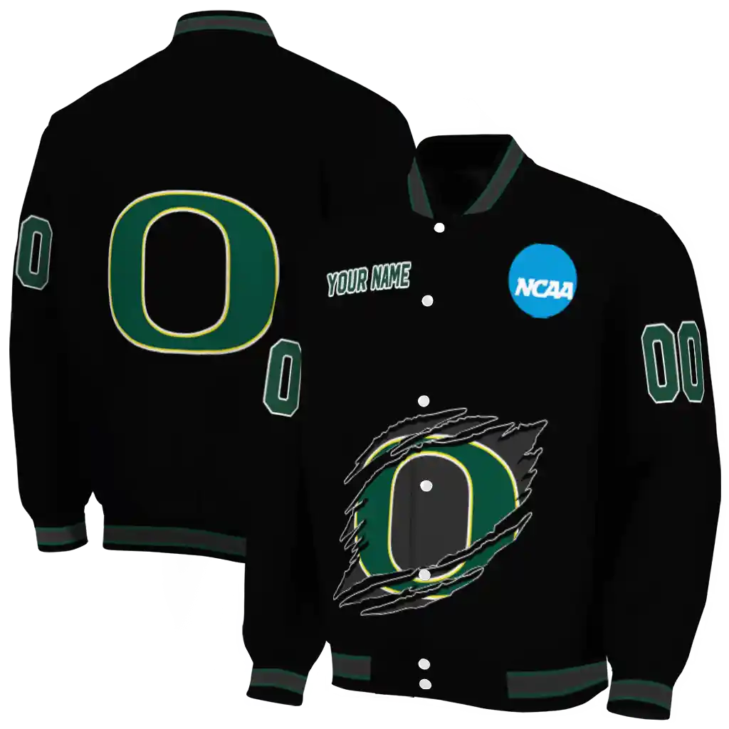 custom oregon ducks claw shred black varsity jacket fashion forward custom oregon ducks claw shred black varsity jacket fashion forward