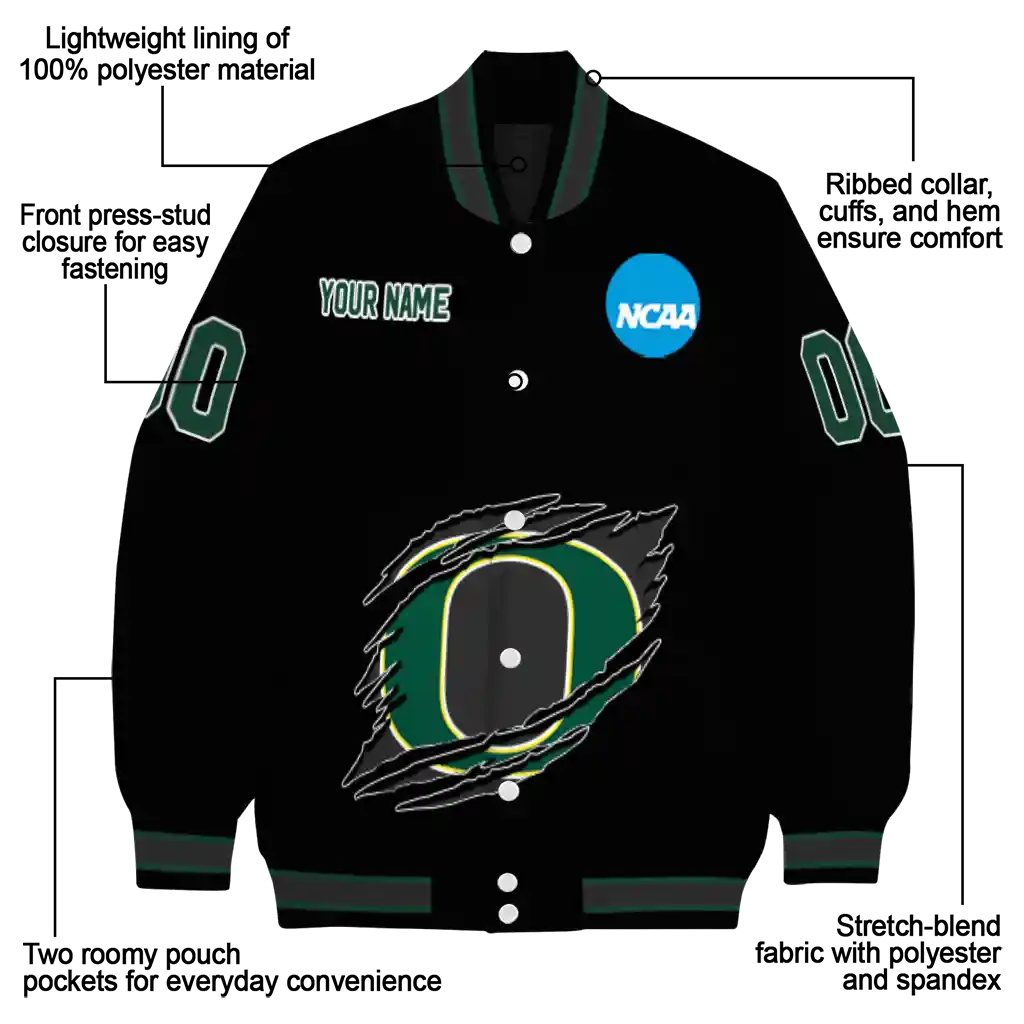 custom oregon ducks claw shred black varsity jacket new arrival custom oregon ducks claw shred black varsity jacket new arrival