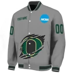custom oregon ducks feral slash grey varsity jacket best selling