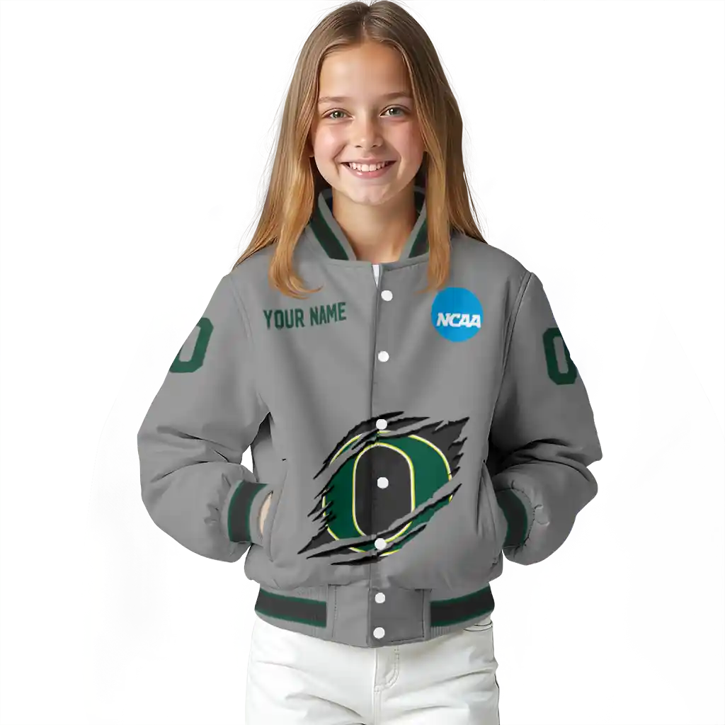 custom oregon ducks feral slash grey varsity jacket top rated custom oregon ducks feral slash grey varsity jacket top rated