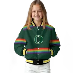 custom oregon ducks rainbow jersey number green varsity jacket best selling