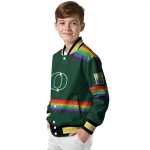 custom oregon ducks rainbow jersey number green varsity jacket best selling