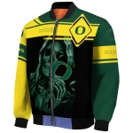 custom oregon ducks reaper hands green black bomber jacket best selling