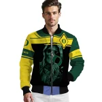 custom oregon ducks reaper hands green black bomber jacket best selling