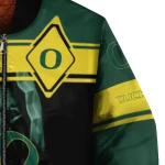 custom oregon ducks reaper hands green black bomber jacket best selling