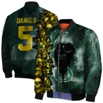 custom oregon ducks skull cluster green bomber jacket best selling