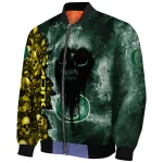 custom oregon ducks skull cluster green bomber jacket best selling