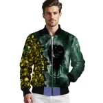 custom oregon ducks skull cluster green bomber jacket best selling
