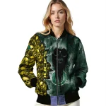 custom oregon ducks skull cluster green bomber jacket best selling