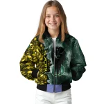 custom oregon ducks skull cluster green bomber jacket best selling