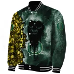 custom oregon ducks skull cluster green varsity jacket best selling