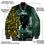 custom oregon ducks skull cluster green varsity jacket best selling