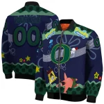 custom oregon ducks spongebob playtime green blue bomber jacket best selling