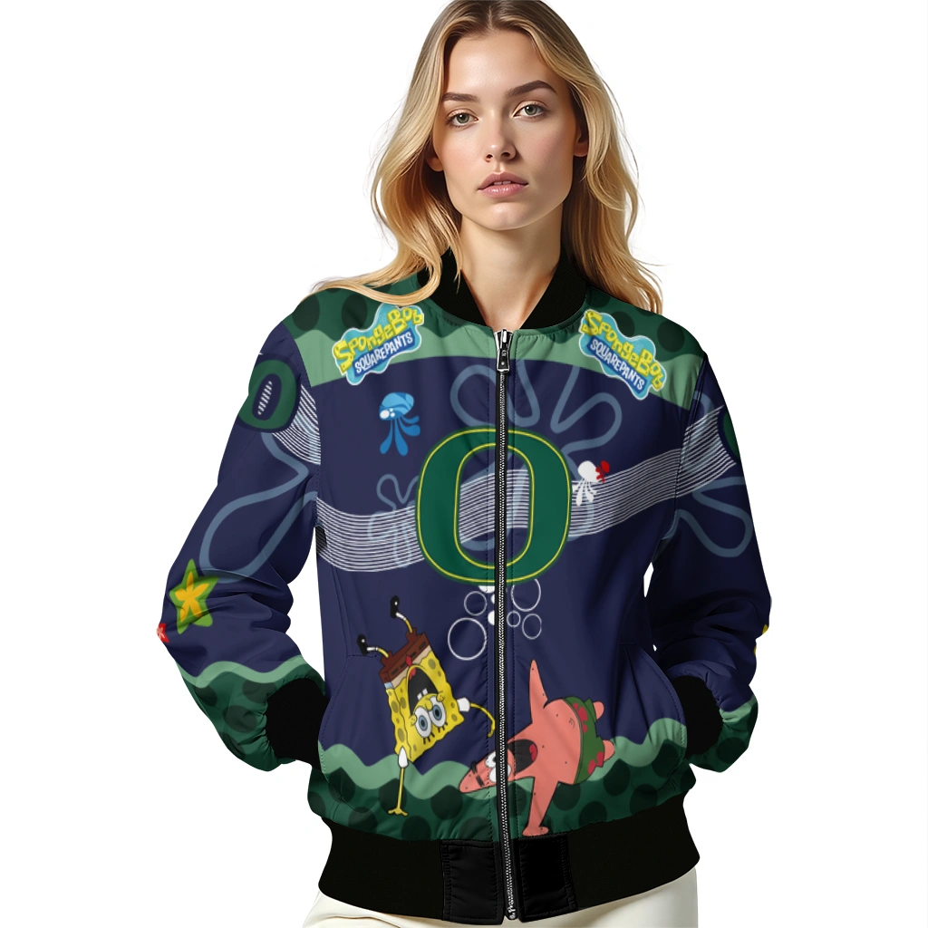 custom oregon ducks spongebob playtime green blue bomber jacket latest model custom oregon ducks spongebob playtime green blue bomber jacket latest model