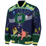 custom oregon ducks spongebob playtime green blue varsity jacket best selling