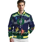 custom oregon ducks spongebob playtime green blue varsity jacket best selling