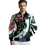 custom oregon ducks stars and stripes slashes green bomber jacket best selling