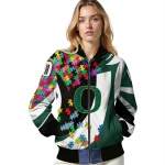 custom oregon ducks stars and stripes slashes green bomber jacket best selling