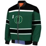 custom oregon ducks stripe statement green black bomber jacket best selling