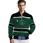 custom oregon ducks stripe statement green black bomber jacket best selling