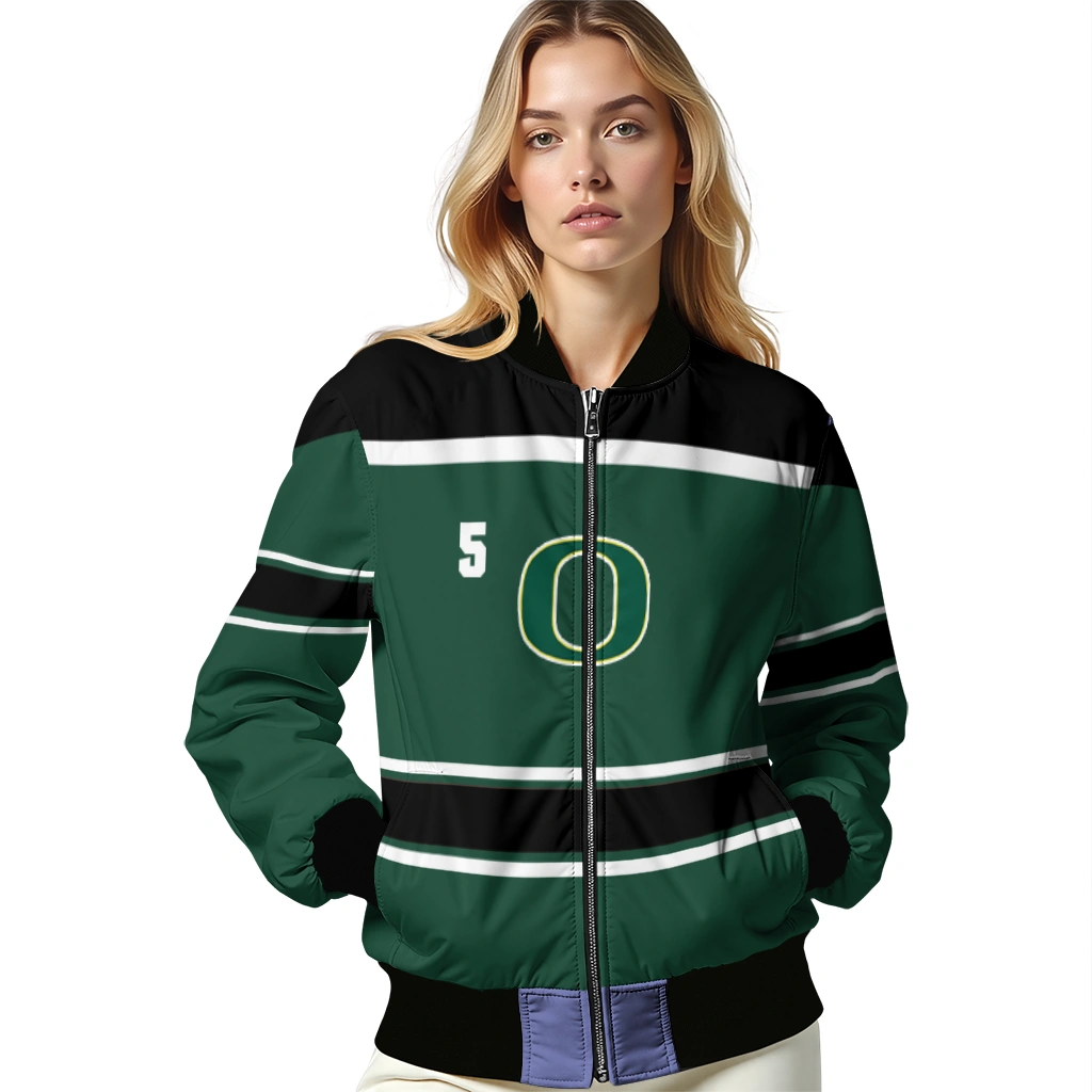 custom oregon ducks stripe statement green black bomber jacket latest model custom oregon ducks stripe statement green black bomber jacket latest model
