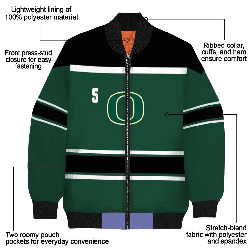 custom oregon ducks stripe statement green black bomber jacket new arrival custom oregon ducks stripe statement green black bomber jacket new arrival