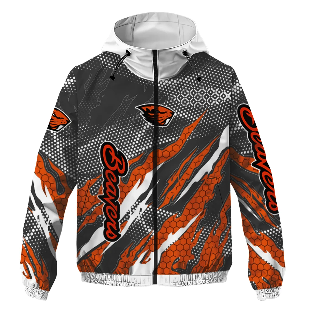 custom oregon state beavers claw mesh orange gray windbreaker jacket best selling custom oregon state beavers claw mesh orange gray windbreaker jacket best selling