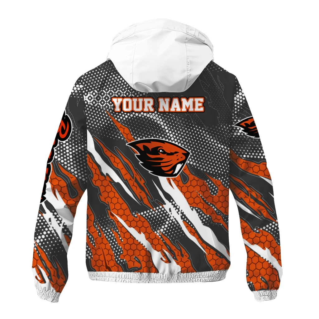 custom oregon state beavers claw mesh orange gray windbreaker jacket fashion forward custom oregon state beavers claw mesh orange gray windbreaker jacket fashion forward