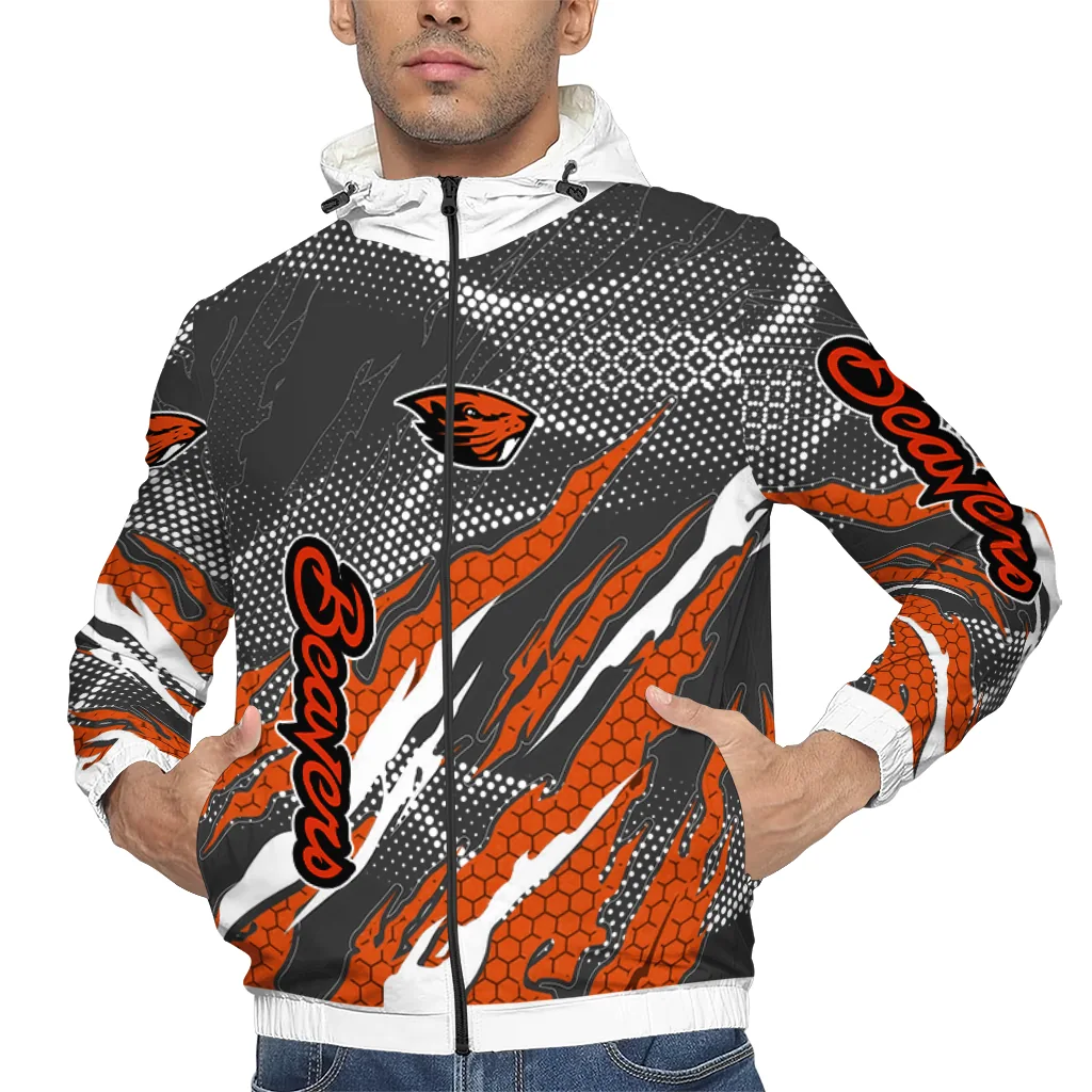 custom oregon state beavers claw mesh orange gray windbreaker jacket top rated custom oregon state beavers claw mesh orange gray windbreaker jacket top rated
