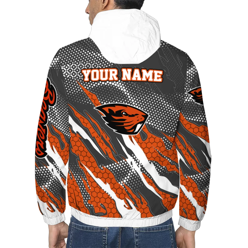 custom oregon state beavers claw mesh orange gray windbreaker jacket trendy custom oregon state beavers claw mesh orange gray windbreaker jacket trendy