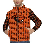 custom oregon state beavers lightning strike grid orange windbreaker jacket best selling