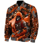 custom oregon state beavers skull horde orange varsity jacket best selling