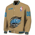 custom orlando magic claw opening beige varsity jacket best selling
