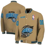custom orlando magic claw opening beige varsity jacket best selling