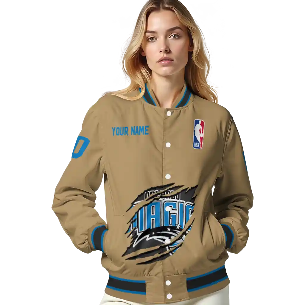 custom orlando magic claw opening beige varsity jacket latest model custom orlando magic claw opening beige varsity jacket latest model