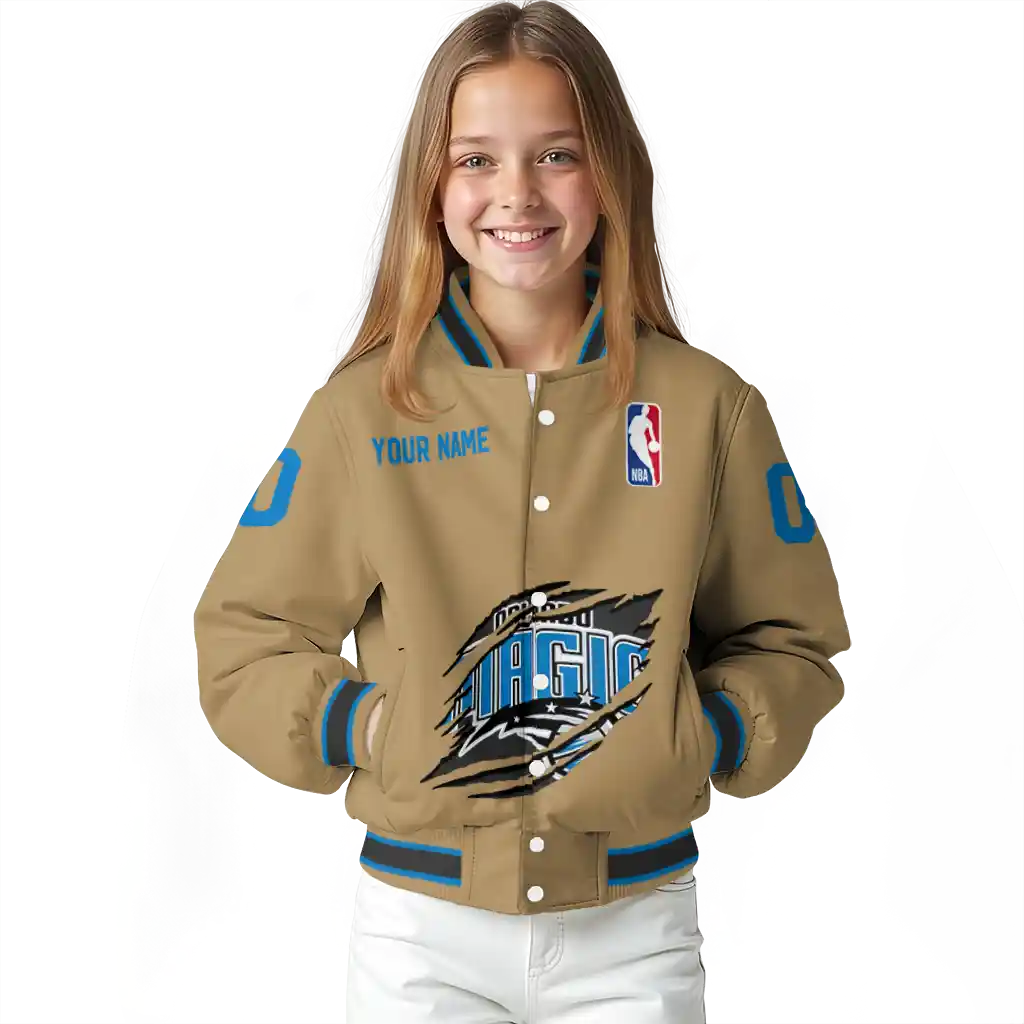 custom orlando magic claw opening beige varsity jacket top rated custom orlando magic claw opening beige varsity jacket top rated