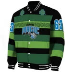 custom orlando magic clover green lines green black varsity jacket best selling